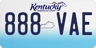 KY license plate 888VAE