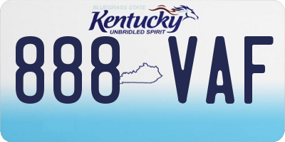 KY license plate 888VAF
