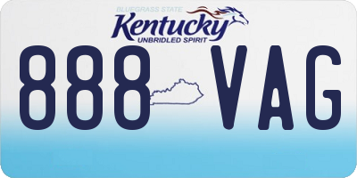 KY license plate 888VAG