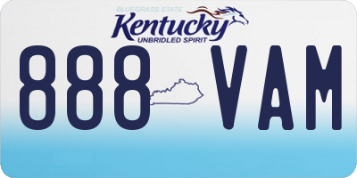 KY license plate 888VAM