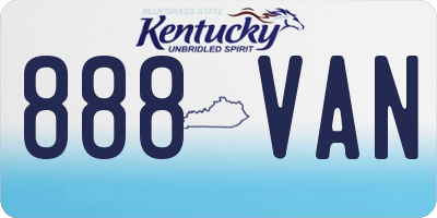 KY license plate 888VAN