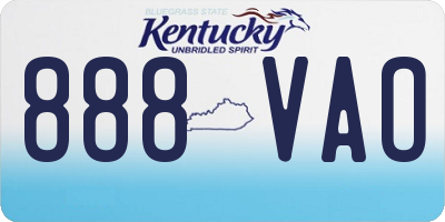KY license plate 888VAO