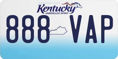 KY license plate 888VAP