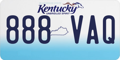 KY license plate 888VAQ