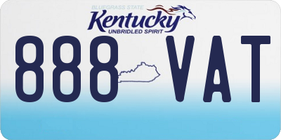 KY license plate 888VAT