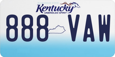 KY license plate 888VAW