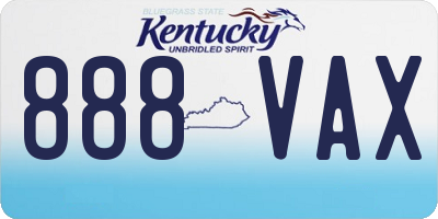 KY license plate 888VAX