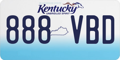 KY license plate 888VBD