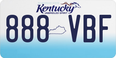 KY license plate 888VBF