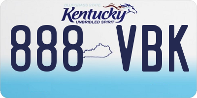 KY license plate 888VBK