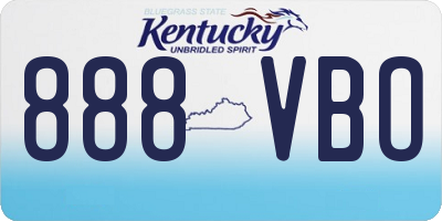 KY license plate 888VBO