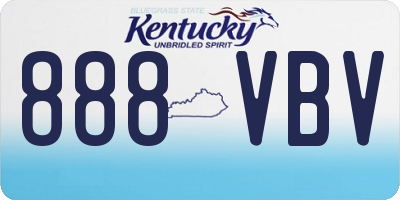 KY license plate 888VBV
