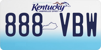 KY license plate 888VBW