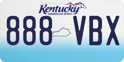 KY license plate 888VBX