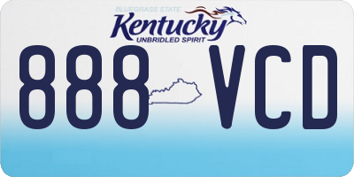KY license plate 888VCD