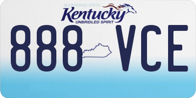 KY license plate 888VCE