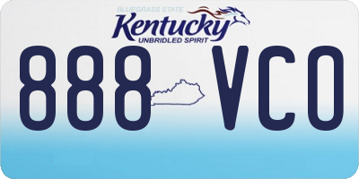 KY license plate 888VCO