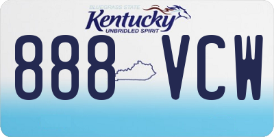KY license plate 888VCW