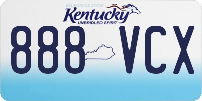 KY license plate 888VCX