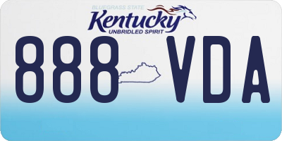 KY license plate 888VDA