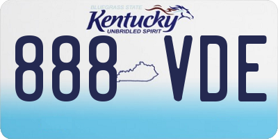 KY license plate 888VDE