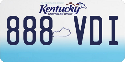 KY license plate 888VDI