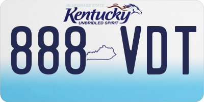 KY license plate 888VDT