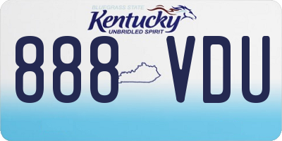 KY license plate 888VDU