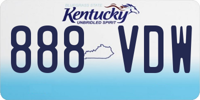 KY license plate 888VDW