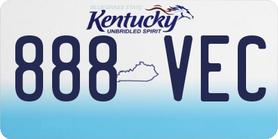 KY license plate 888VEC
