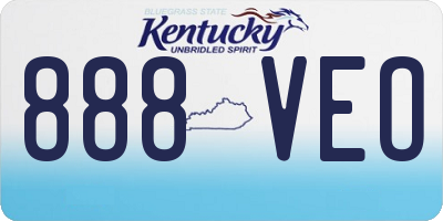 KY license plate 888VEO