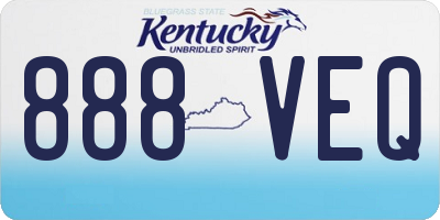 KY license plate 888VEQ