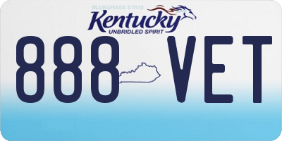 KY license plate 888VET