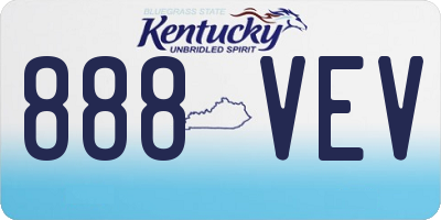 KY license plate 888VEV