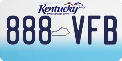 KY license plate 888VFB
