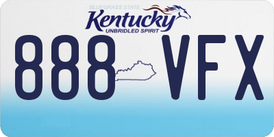 KY license plate 888VFX