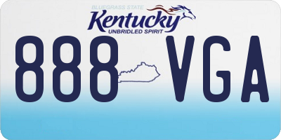 KY license plate 888VGA