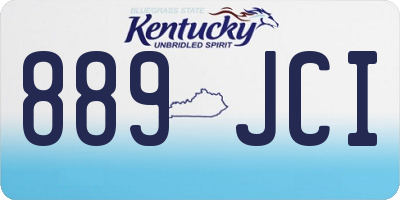 KY license plate 889JCI