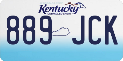 KY license plate 889JCK