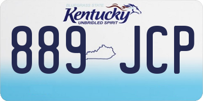 KY license plate 889JCP