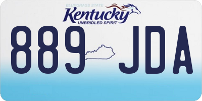 KY license plate 889JDA