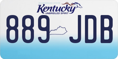 KY license plate 889JDB