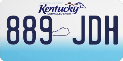 KY license plate 889JDH