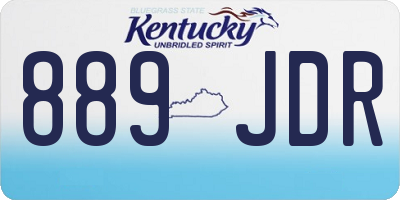 KY license plate 889JDR