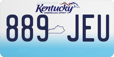 KY license plate 889JEU
