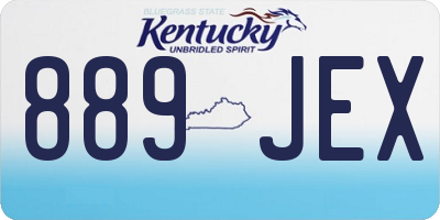 KY license plate 889JEX