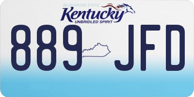 KY license plate 889JFD