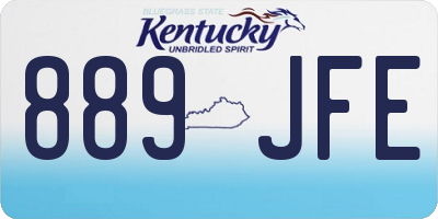 KY license plate 889JFE