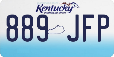 KY license plate 889JFP