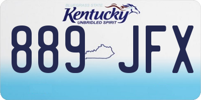 KY license plate 889JFX